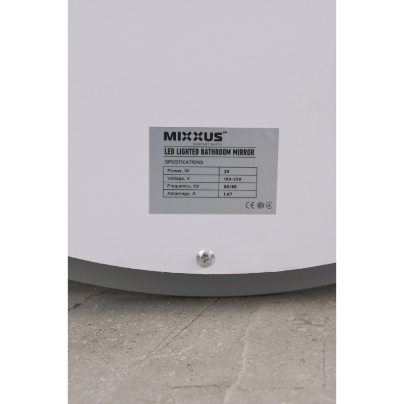Дзеркало Mixxus PLAIN MC10-60 з Led Touch, Anti-fog, димером, регулятором яскравості, годинником (MI6013)