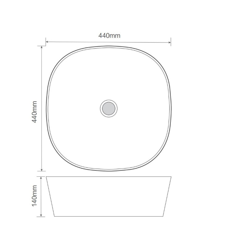 Раковина накладна Mixxus Premium DIVERSE-0106 BLACK 440х440х140mm (MP6538)