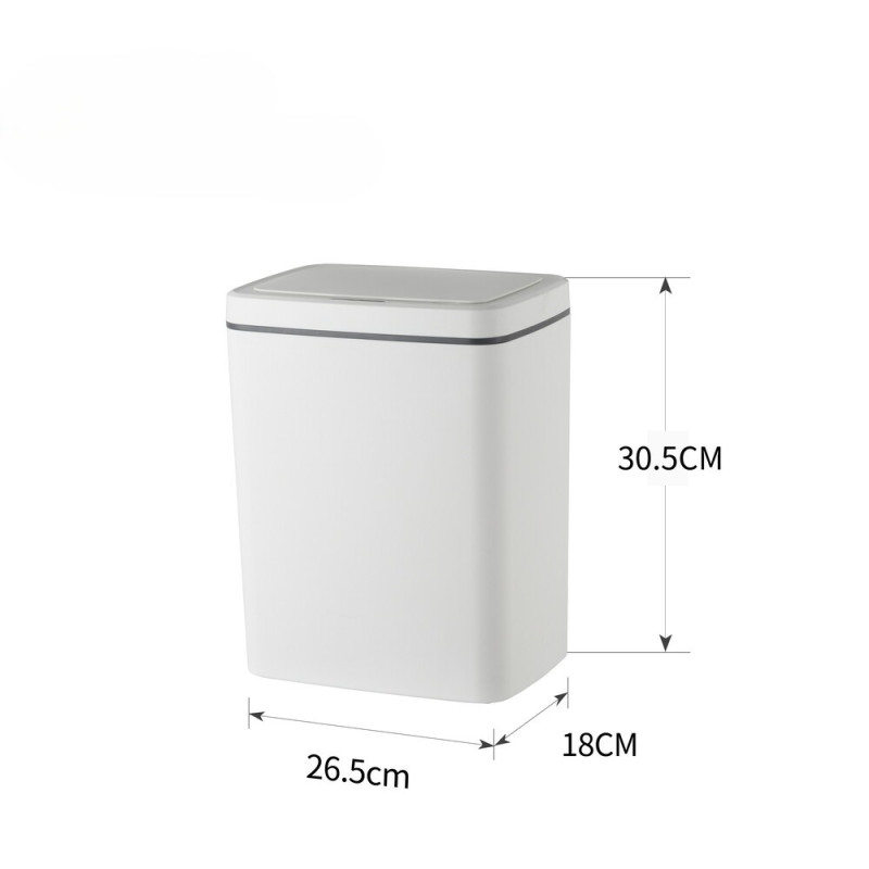 Мусорное ведро сенсорное прямоугольное Mixxus WAVE-TC0110 White 10 л цвет белый (MI7073)