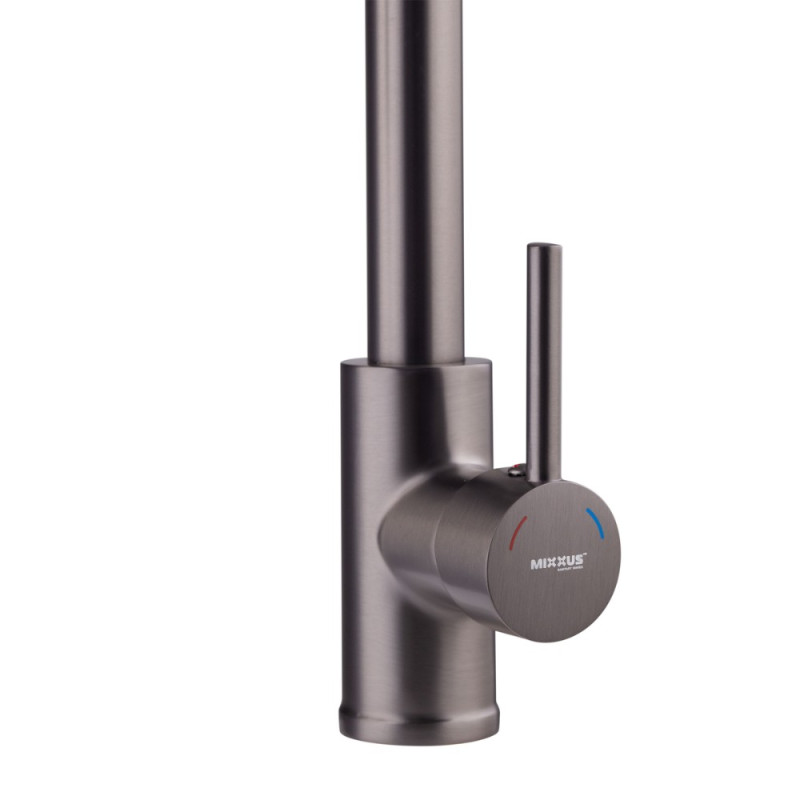 Смеситель для кухни с изливом пружина Mixxus Premium SPRING 017 GRAPHITE (MI6952)