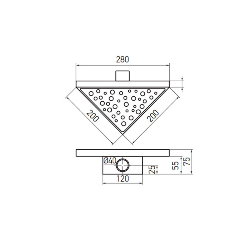 Душевой трап из нержавеющей стали SUS304 Koer FD20-T200 (KR3264)