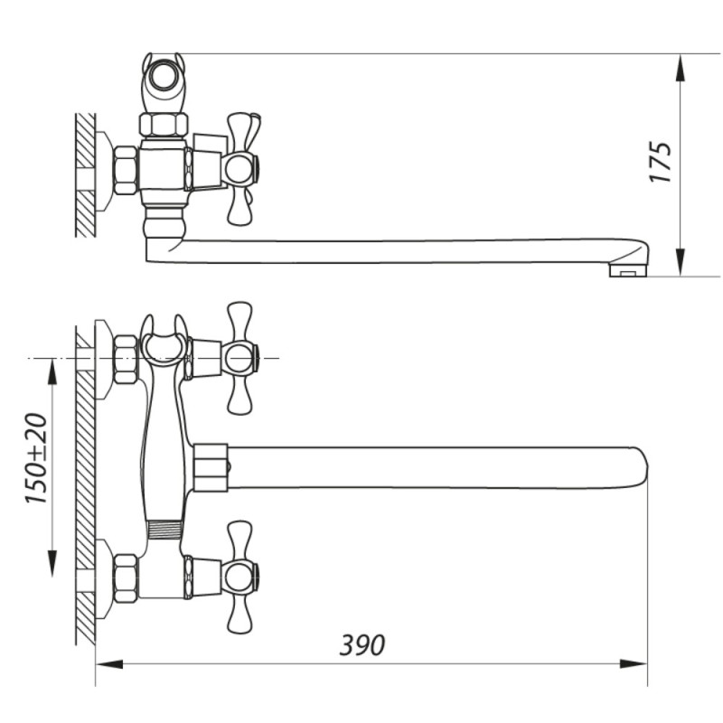 Смеситель для ванны Zerix D5Q 827 (ZX0010)