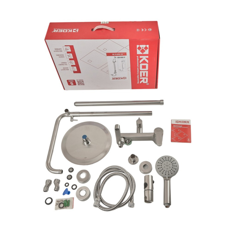 Душевая колонна со смесителем Koer KI-56016-02 (из нерж. стали) (Цвет нерж) (KR4791)