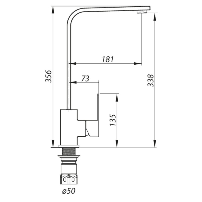 Смеситель для кухни Zerix LR74033 (LL1479)
