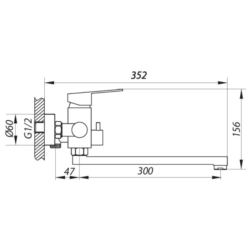 Смеситель для ванны Zerix LR72203 (LL1198)