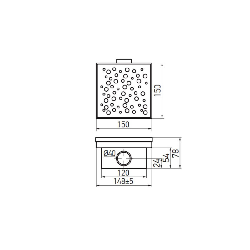Душевой трап из нержавеющей стали SUS304 Koer FD20-S150 (KR3282)