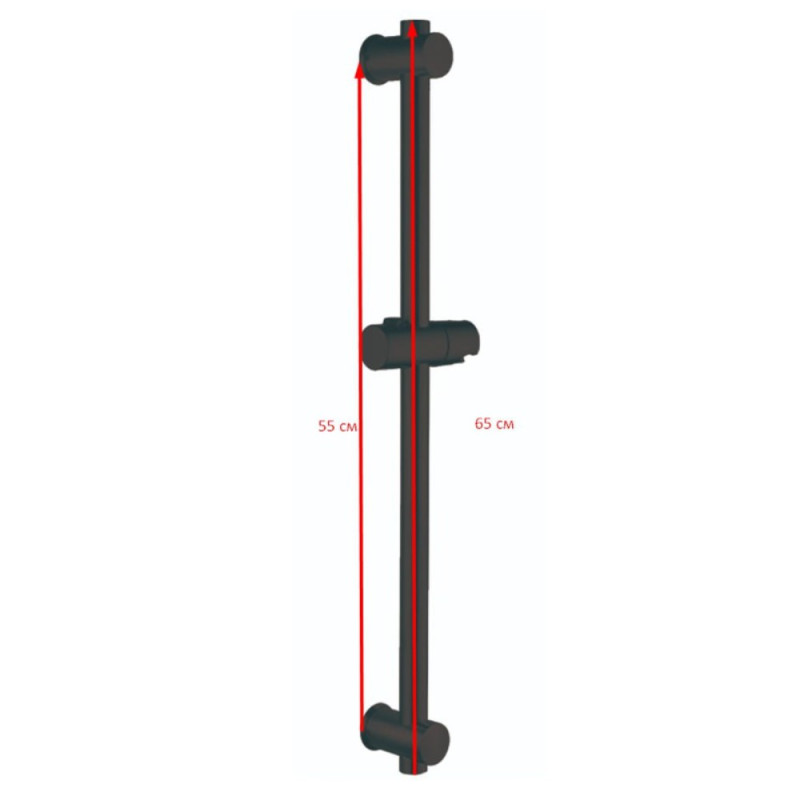 Стойка для душа Zerix BAR-SUS-001 Black из нерж.стали SUS304 (ZX4939)