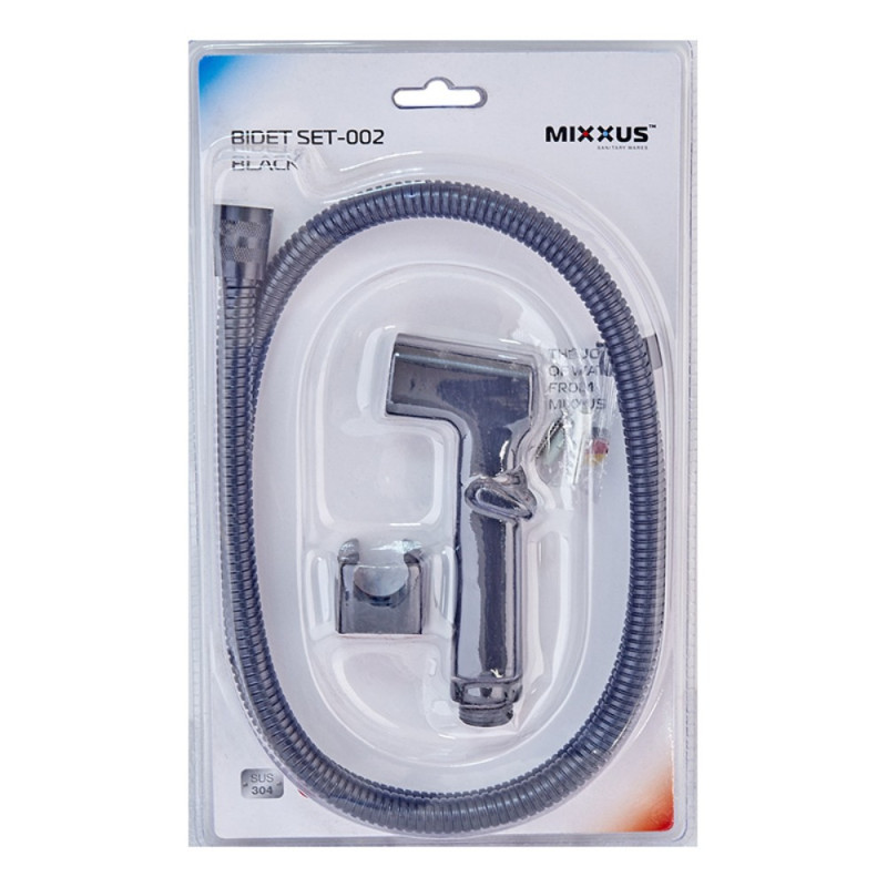 Набор для гигиенического душа Mixxus Bidet SET-002 Black (шланг 1,2м) (LE2776)
