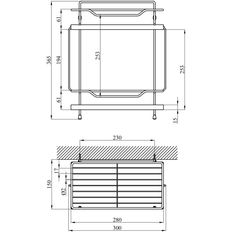 Полиця для ванної кімнати Kroner KRM Rizze - ACC330-2