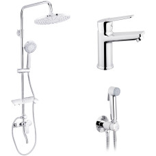 Набор 3 в 1 душевая система Kroner Armada-C064K + смеситель Hagen-C010 + смеситель Bidet-C082