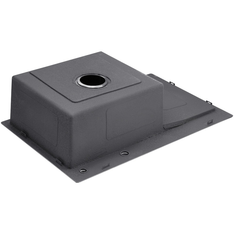 Комплект кухонная мойка Kroner Schwarze-7849LHM PVD + смеситель Edelstahl Klassisch-SCH035PVD + дозатор Spender-026