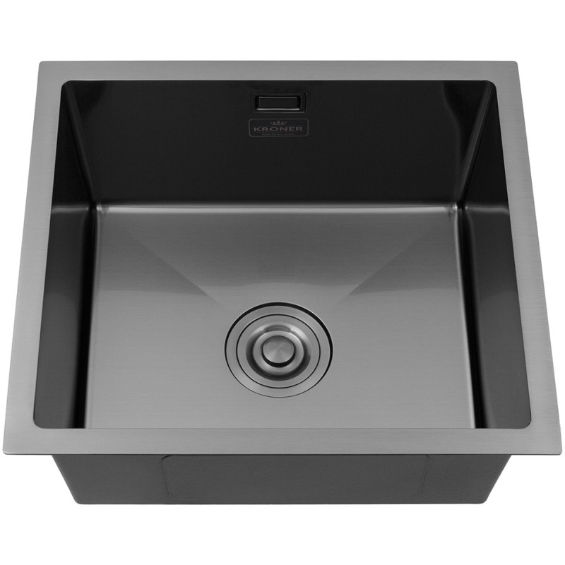 Кухонна мийка Kroner KRP Schwarze - 4843HM PVD (3.0/1.0 мм)