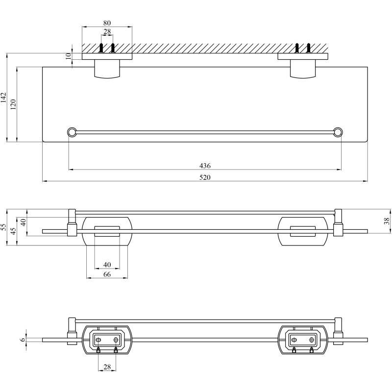 Полка для ванной комнаты Kroner KRP Graz - C95611
