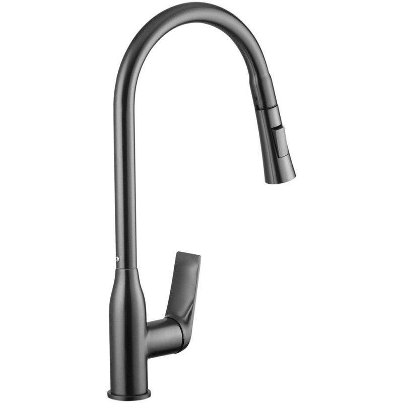 Комплект кухонная мойка Kroner Schwarze-6350HM PVD + смеситель Graz-GRP030 + дозатор Spender-026