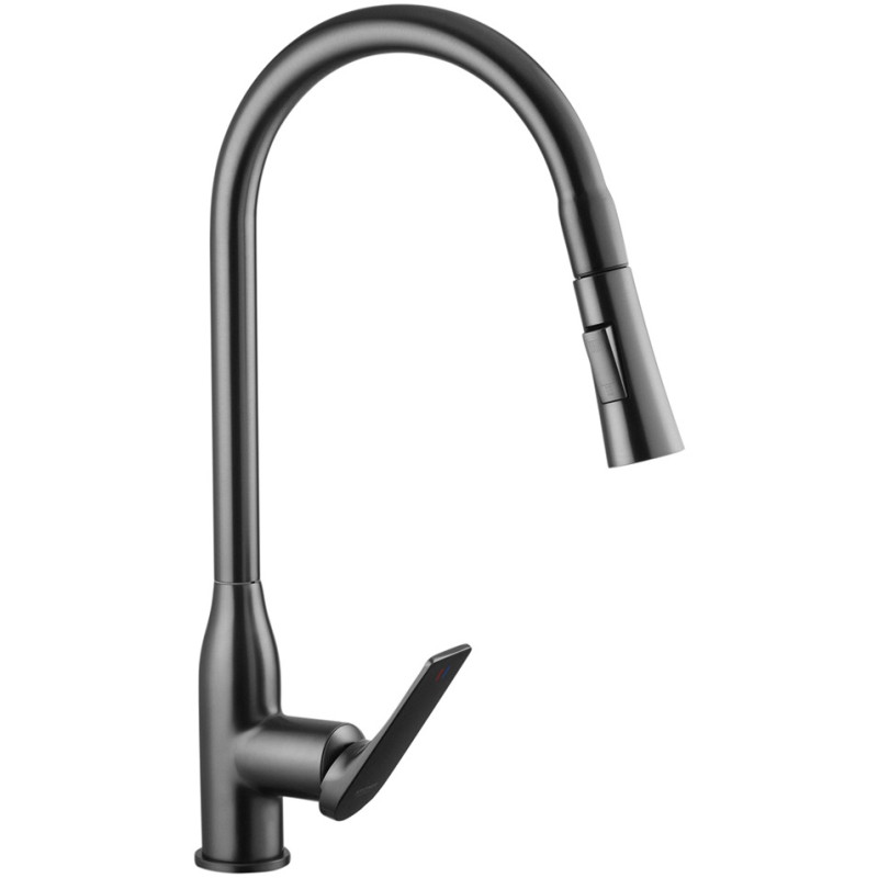 Комплект кухонная мойка Kroner Schwarze-6350HM PVD + смеситель Graz-GRP030 + дозатор Spender-026
