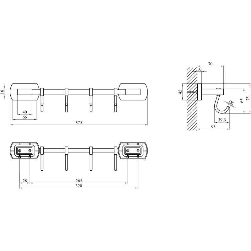 Полотенцедержатель Kroner KRM Graz - C95618-4