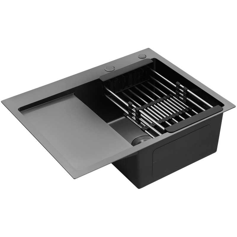 Кухонная мойка Kroner KRP Schwarze - 6350RHM PVD (3.0/1.0 мм)