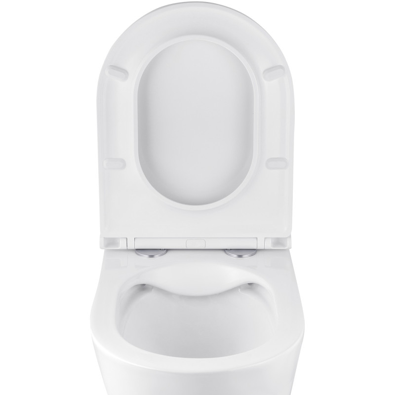 Унитаз подвесной безободковый Kroner Armada WHI513636 RIMLESS с сиденьем Slim Duroplast / Soft-close / Quick relase (KA513636WHIR)