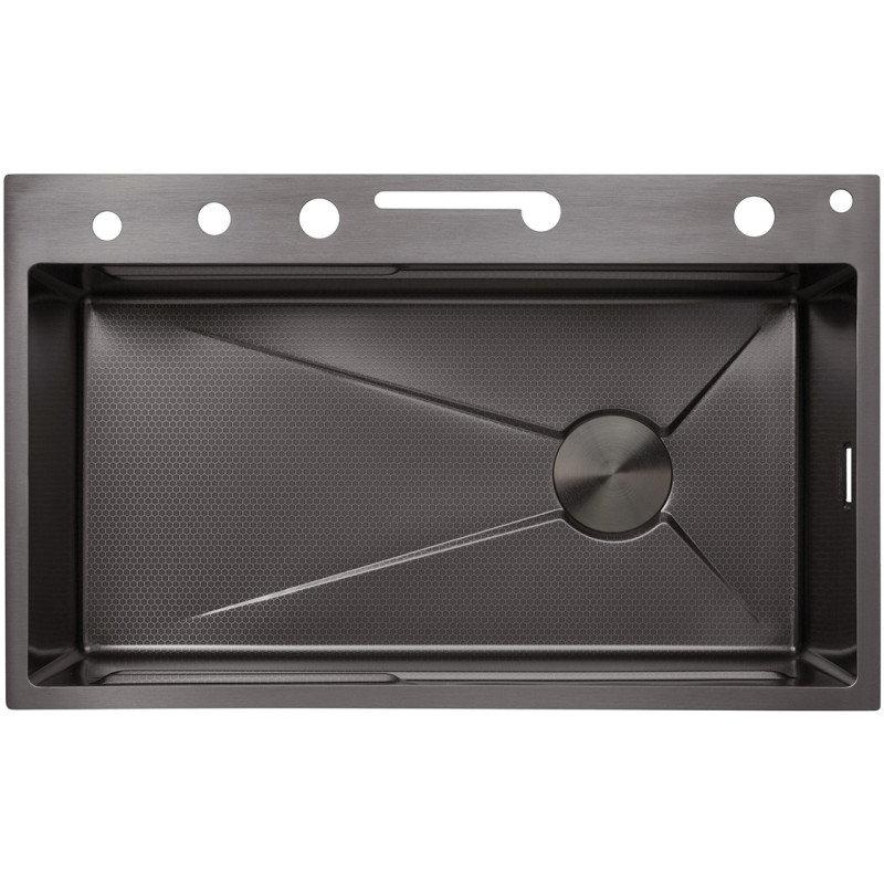 Кухонна мийка Kroner KRP Schwarze - SET7546ARTHM PVD (3.0/0.8 мм)