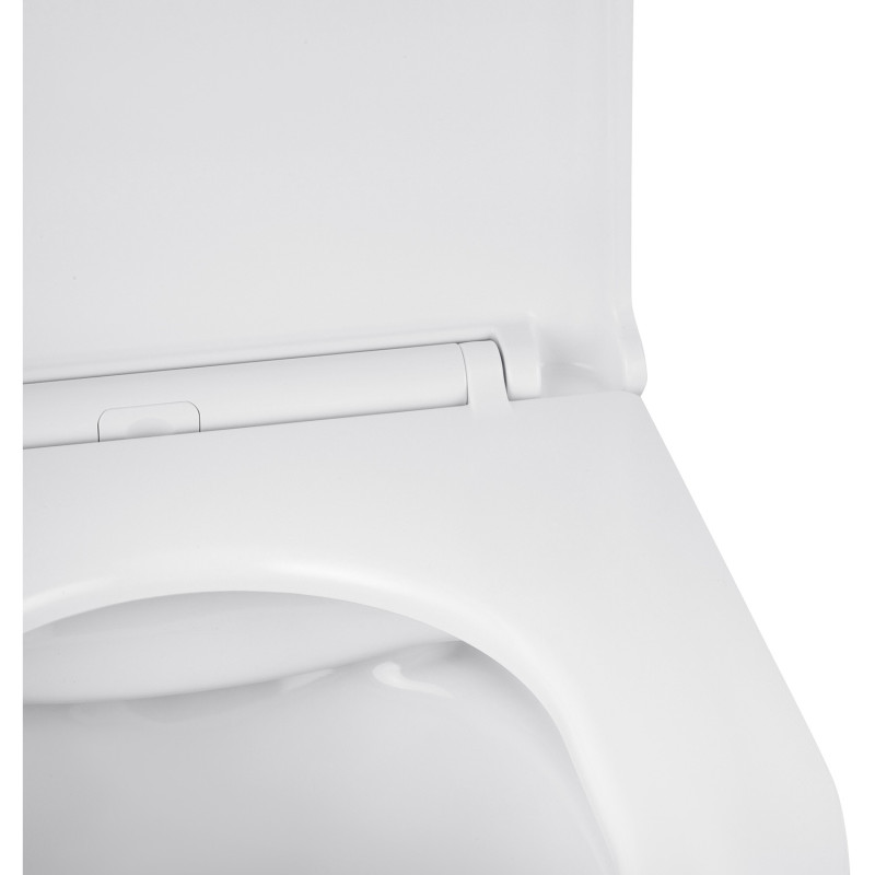Унітаз підвісний безобідковий Kroner Harz WHI493736 RIMLESS з сидінням Slim Duroplast / Soft-close / Quick relase (KH493736WHIR)