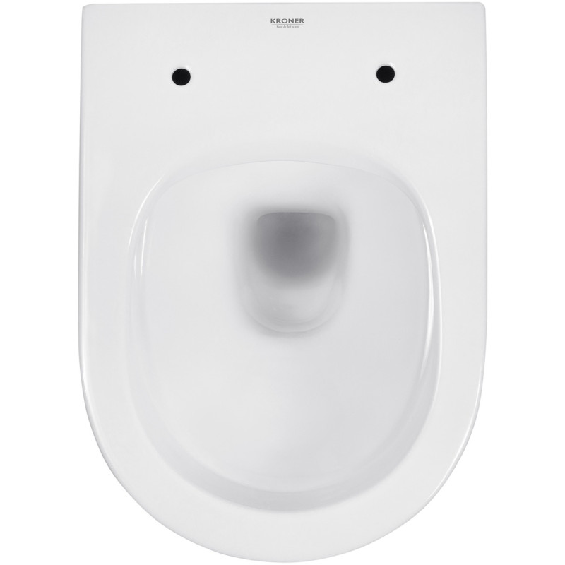 Унітаз підвісний безобідковий Kroner Harz WHI493736 RIMLESS з сидінням Slim Duroplast / Soft-close / Quick relase (KH493736WHIR)