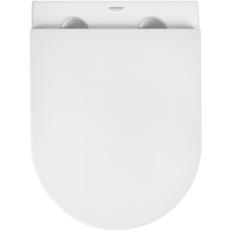 Унітаз підвісний безобідковий Kroner Harz WHI493736 RIMLESS з сидінням Slim Duroplast / Soft-close / Quick relase (KH493736WHIR)