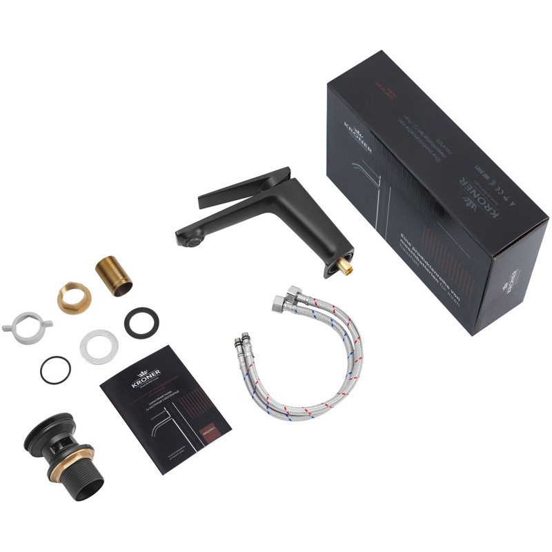 Смеситель для раковины Kroner KRP Ersel - SCH0111BV с донным клапаном