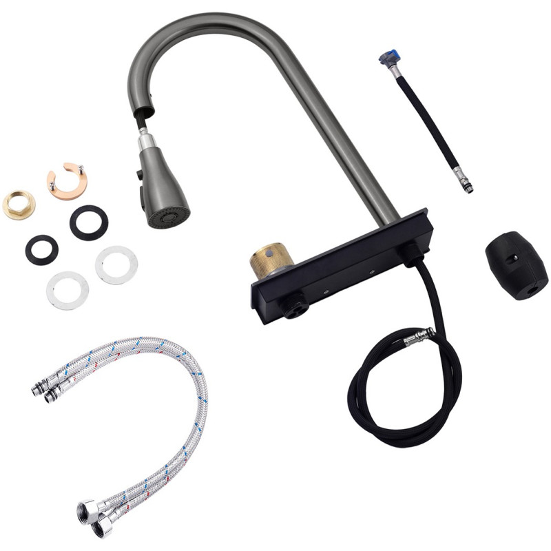 Кухонная мойка Kroner KRP Schwarze - SET7545NB PVD (3.0/0.8 мм)