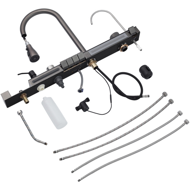 Кухонна мийка Kroner KRP Schwarze - SET7546ARTHM PVD (3.0/0.8 мм)