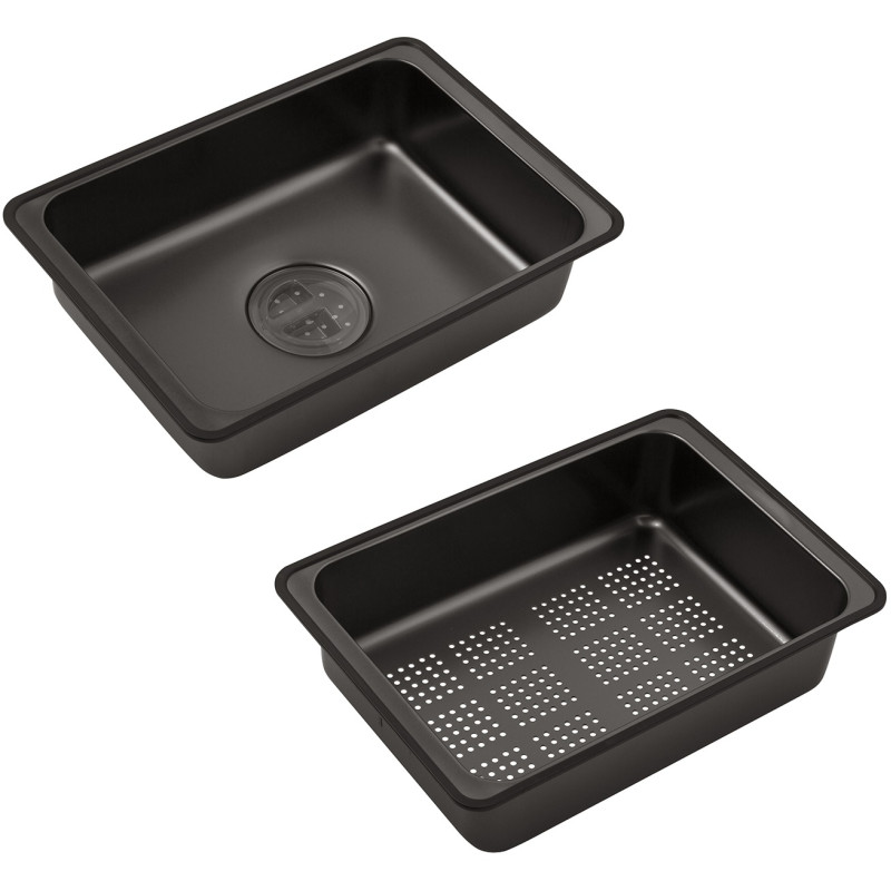 Кухонна мийка Kroner KRP Schwarze - SET7546ARTHM PVD (3.0/0.8 мм)