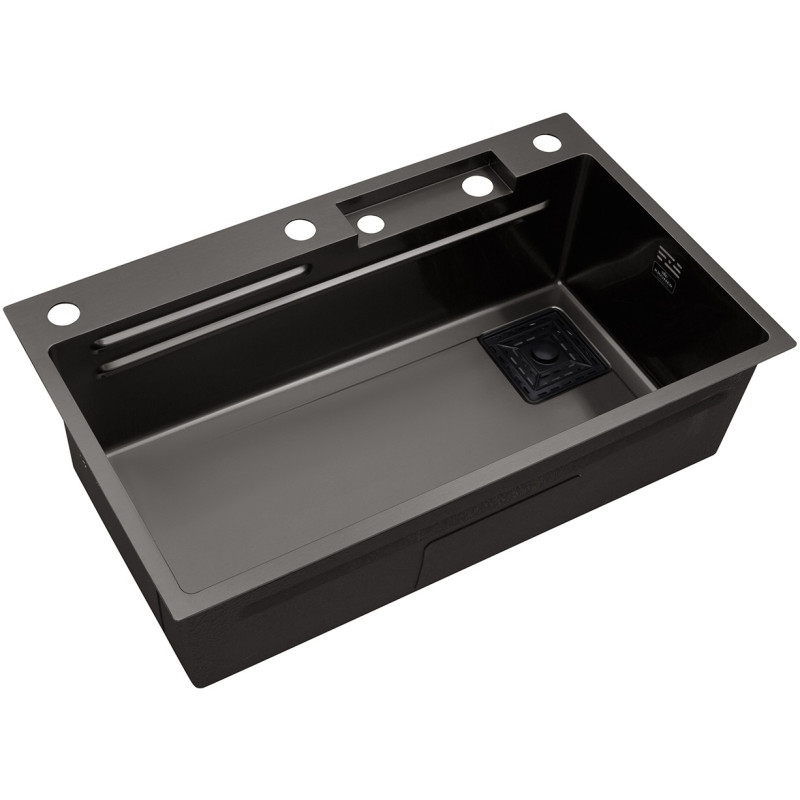 Кухонна мийка Kroner KRP Schwarze - SET7545HM PVD (3.0/0.8 мм)