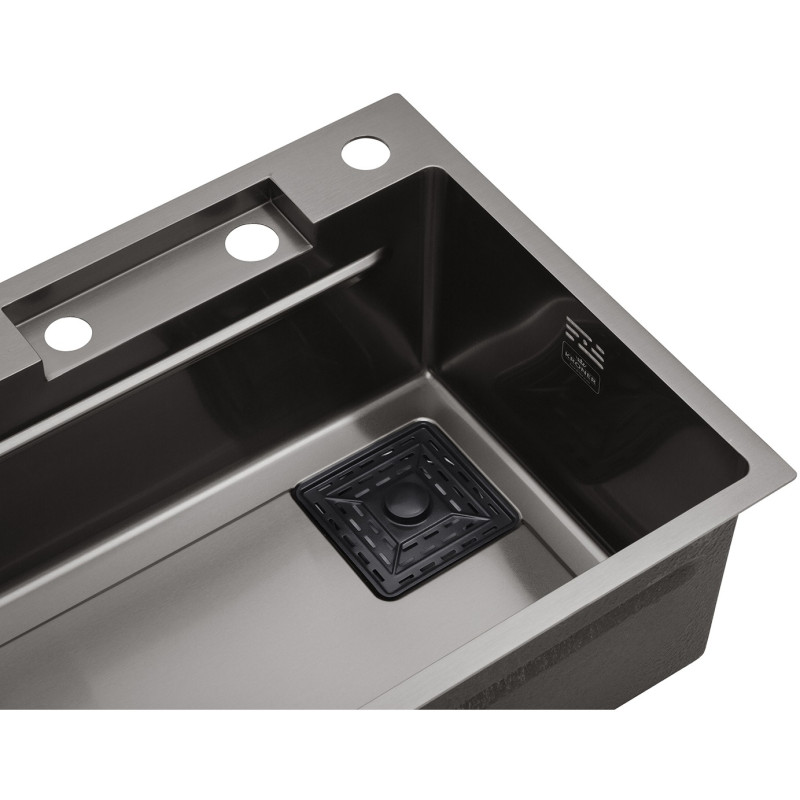 Кухонна мийка Kroner KRP Schwarze - SET7545HM PVD (3.0/0.8 мм)