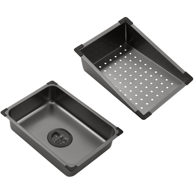 Кухонная мойка Kroner KRP Schwarze - SET7545NB PVD (3.0/0.8 мм)