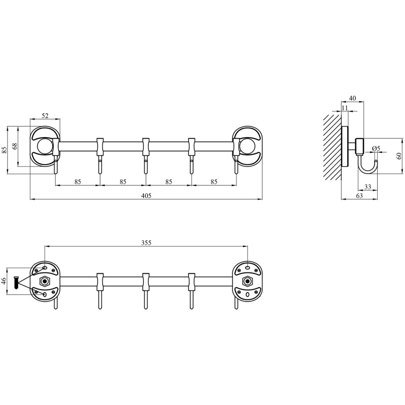 Крючок для ванной комнаты Kroner KRM Elbe - ACC2914-5
