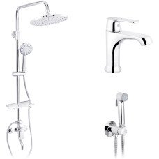 Набор 3 в 1 душова система Kroner Armada-C064K + змішувач Armada-C010 + змішувач Bidet-C082