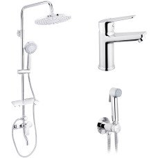 Набор 3 в 1 душова система Kroner Armada-C064K + змішувач Hagen-C010 + змішувач Bidet-C082
