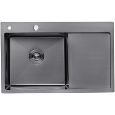 Кухонная мойка Kroner KRP Schwarze - 7849LHM PVD (3.0/1.0 мм)
