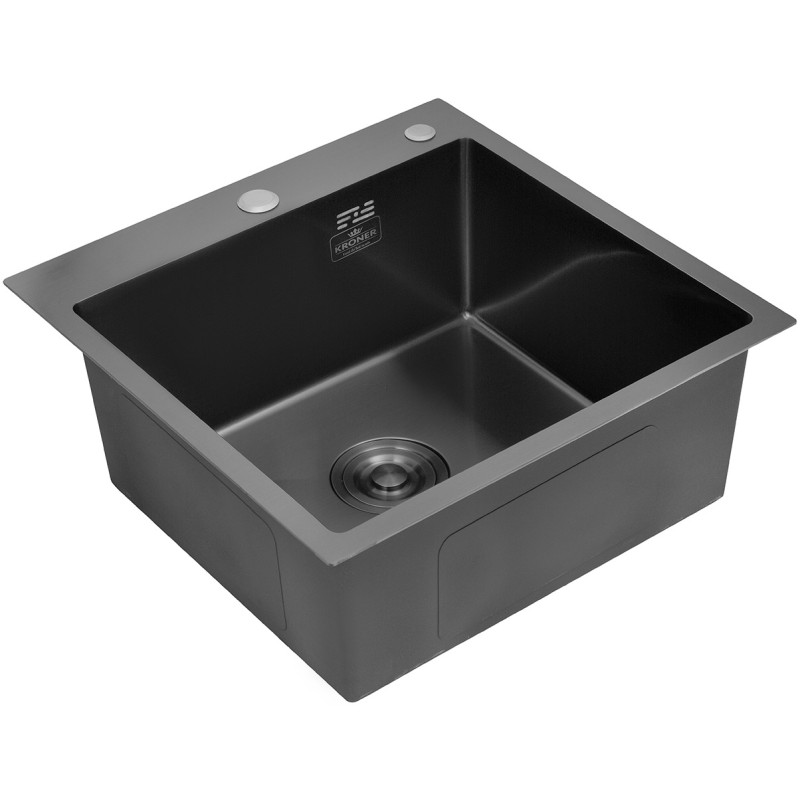 Кухонна мийка Kroner KRP Schwarze - 5050HM PVD (3.0/1.0 мм)
