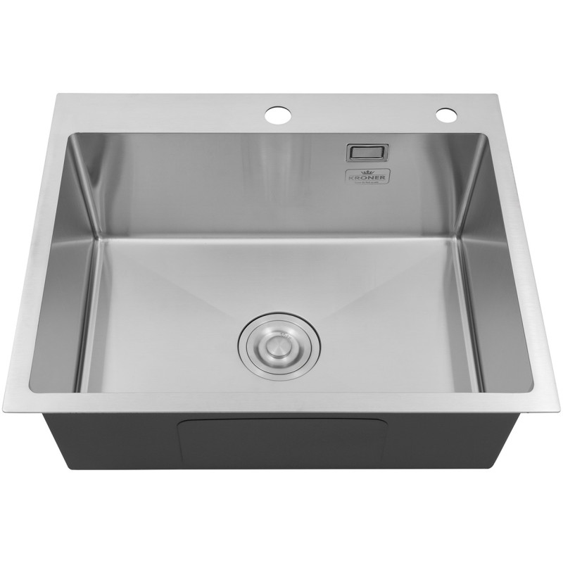 Комплект кухонная мойка Kroner Gebürstet-6050HM + смеситель Edelstahl Klassisch-ESG03811 + дозатор Spender-ECG049
