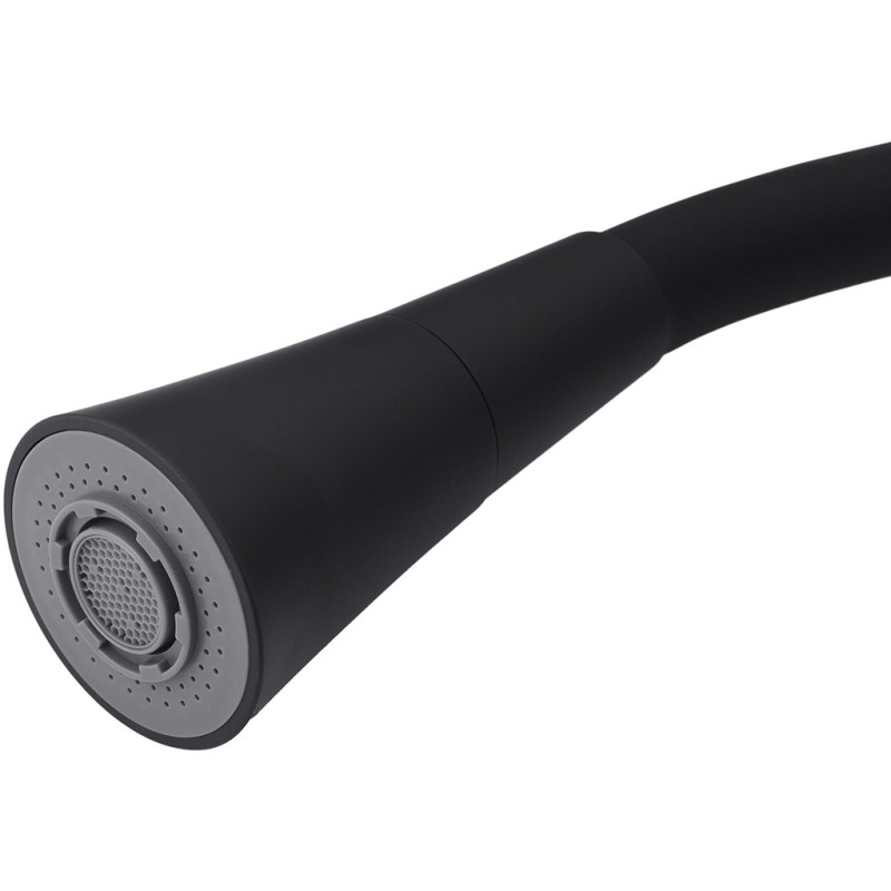 Комплект кухонна мийка Kroner Derby-5050HM Brush + cушарка для посуду Kroner Matte-SCH4333-2 + змішувач Kuche-C132BLK + дозатор Spender-016