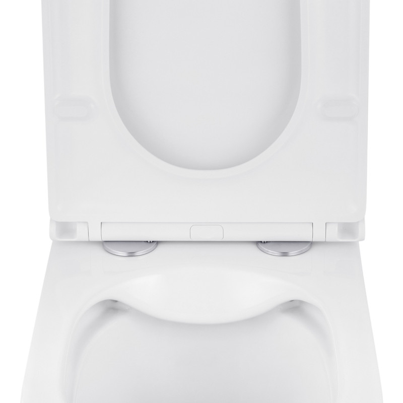 Унітаз підвісний безобідковий Kroner Eifel WHI493436 RIMLESS з сидінням Slim Duroplast / Soft-close / Quick relase (KE493436WHIR)