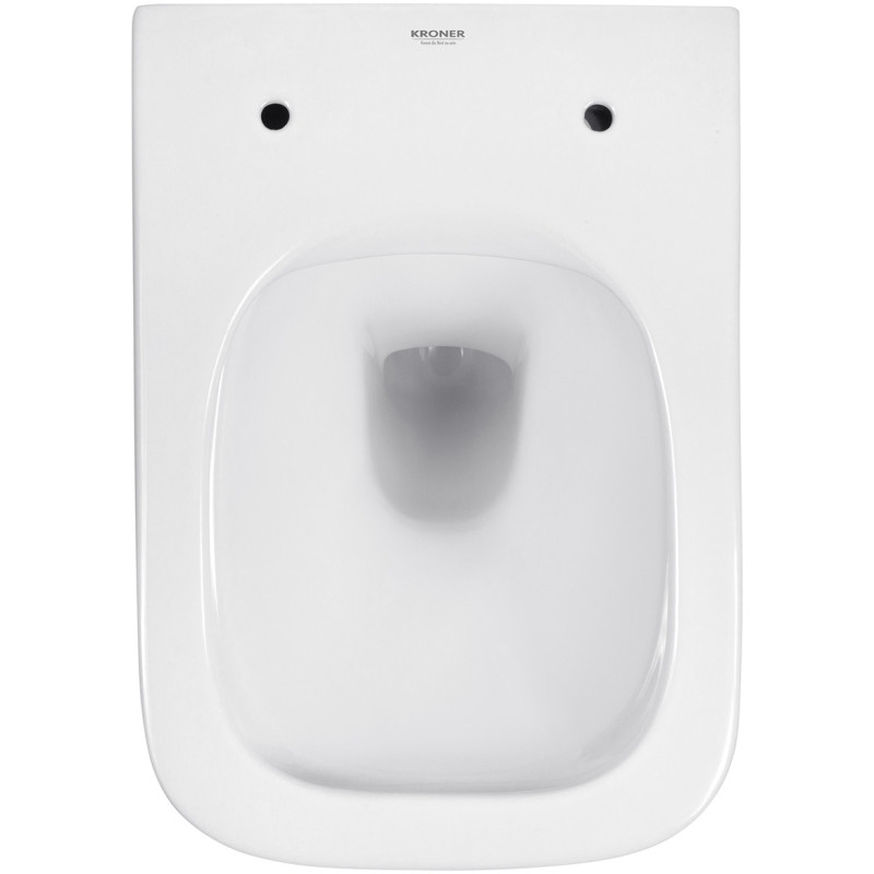 Унітаз підвісний безобідковий Kroner Eifel WHI493436 RIMLESS з сидінням Slim Duroplast / Soft-close / Quick relase (KE493436WHIR)