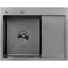Кухонна мийка Kroner KRP Schwarze - 6350LHM PVD (3.0/1.0 мм)