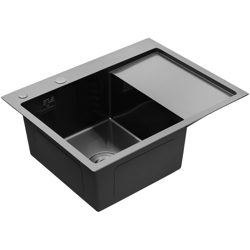 Кухонная мойка Kroner KRP Schwarze - 6350LHM PVD (3.0/1.0 мм)