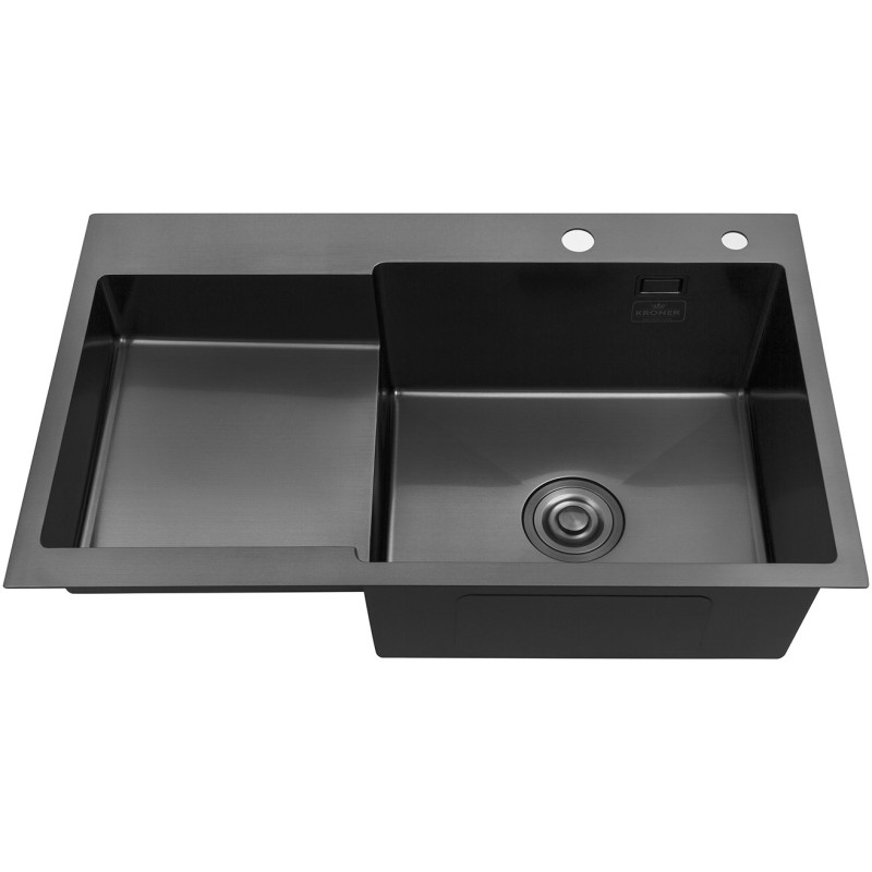 Комплект кухонна мийка Kroner Schwarze-7848RHM PVD + змішувач Edelstahl Klassisch-SCH035PVD + дозатор Spender-SCH049