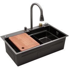 Кухонна мийка Kroner KRP Schwarze - SET7545HM PVD (3.0/0.8 мм)