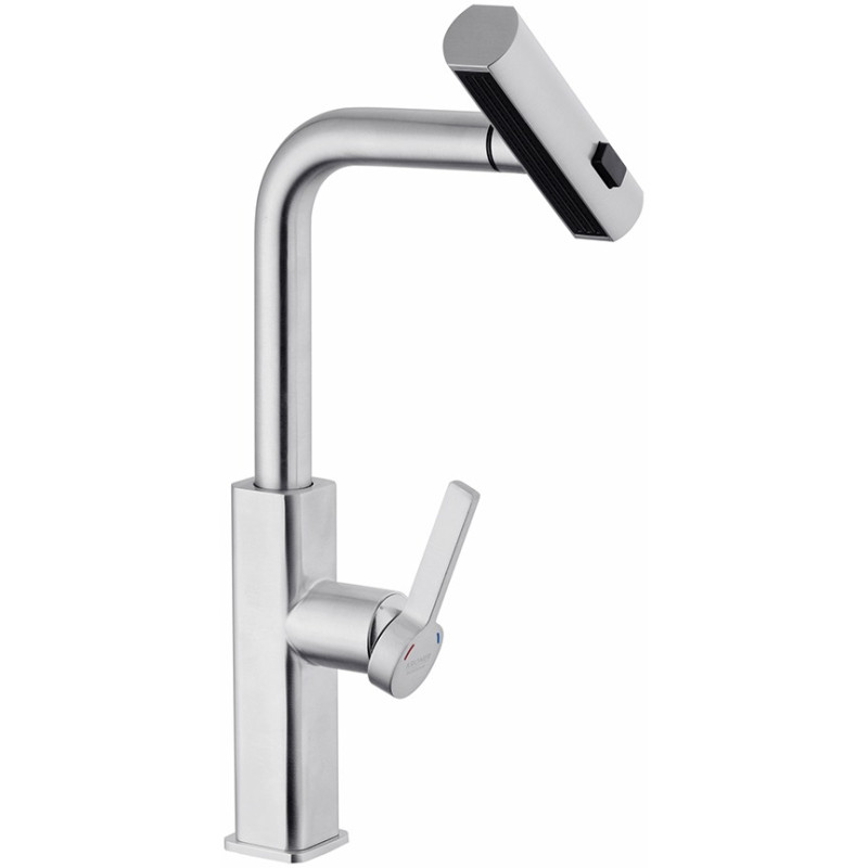Змішувач для кухні з висувним виливом Kroner KRP Edelstahl Klassisch - ESG03918