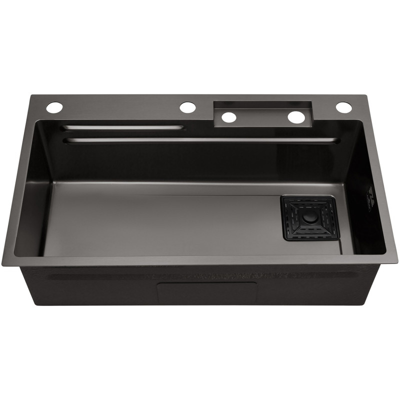Кухонная мойка Kroner KRP Schwarze - SET7545HM PVD (3.0/0.8 мм)