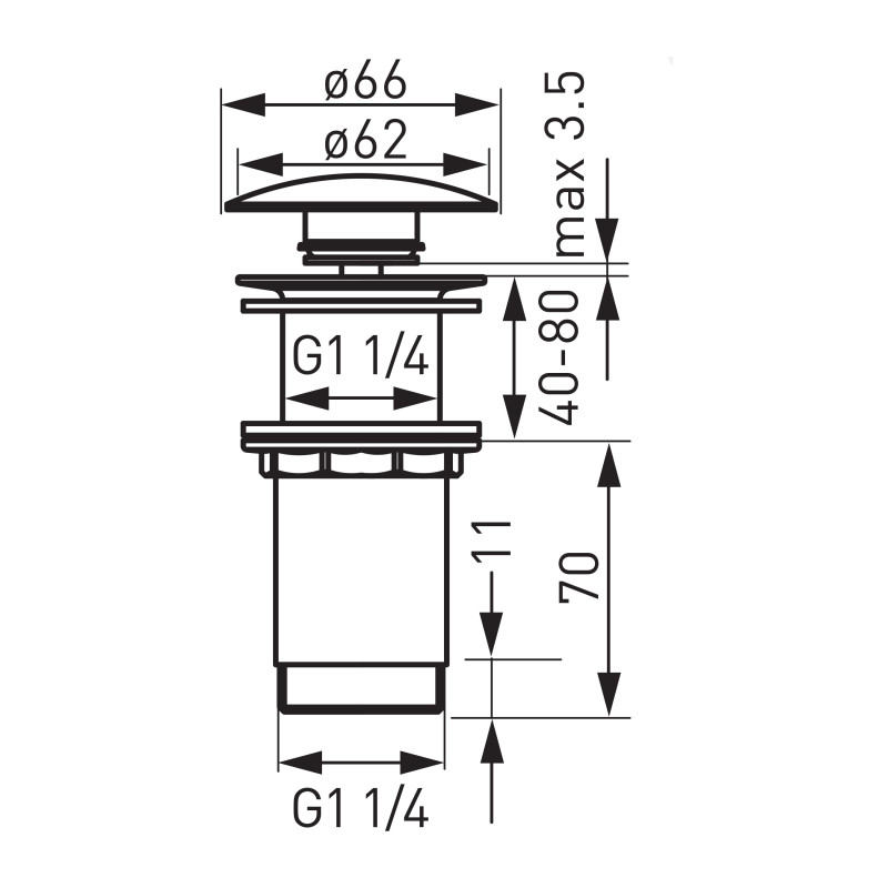 Донный клапан Ferro Rotondo S285-WBP