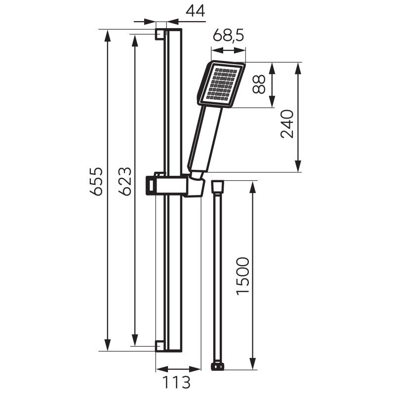 Душевой набор Ferro Sinus N170BL-B черный